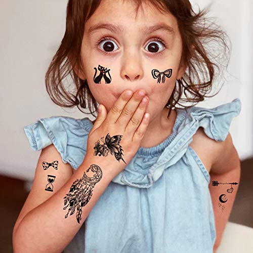Temporary Tattoo Set for Man Women Adults Kids, 60 Sheets, Waterproof Fake Black Tribal Body Art Stickers - Image 4