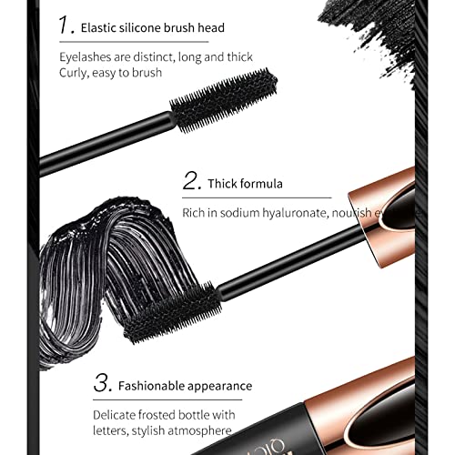 Joyeee 4D Silk Fiber Mascara & Liquid Eyeliner Set, Waterproof, Long-Lasting, Smudge-Proof, Black, Easy to Use - Image 6