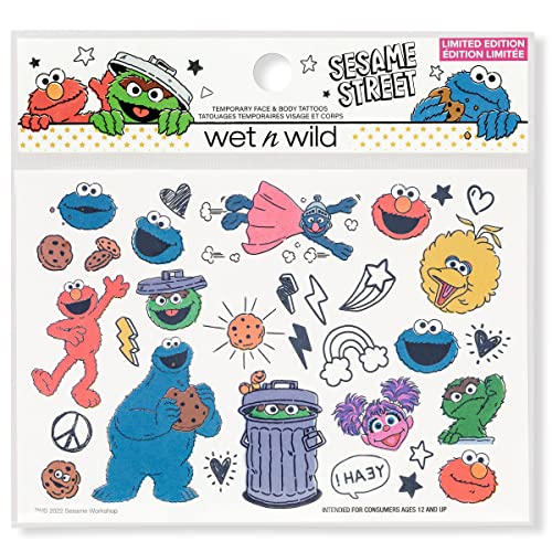 Sesame Street Temporary Tattoos Mix And Match Quick-And-Easy Application Cruelty-Free