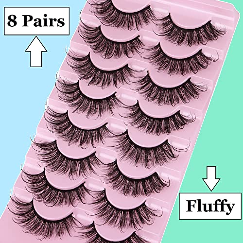 Manga Lashes Natural Looking False Eyelashes 14mm 10 Pairs Wispy Mink Eye Lashes - Image 7