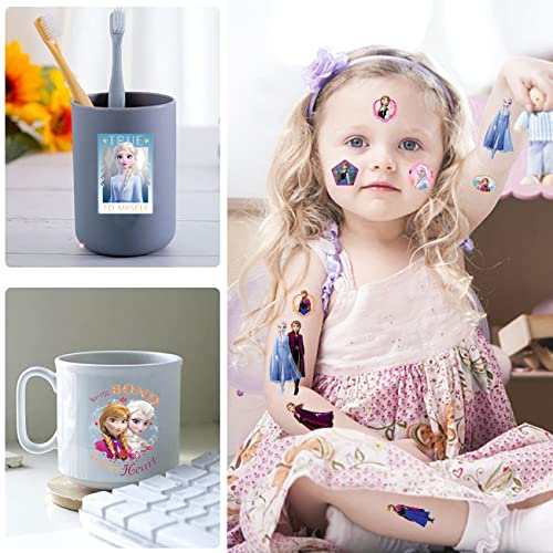BEDAW Frozen Temporary Tattoos for Kids - 200+ Pcs, 8 Sheets, Waterproof - Image 5