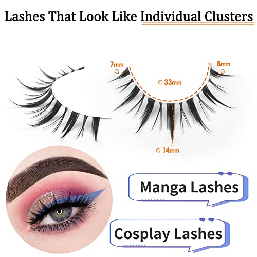 Manga Lashes Natural Looking False Eyelashes 14mm 10 Pairs Wispy Mink Eye Lashes - Image 2