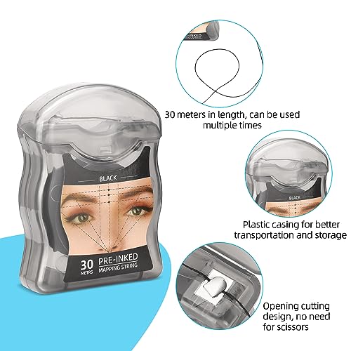 Eyebrow Mapping String 30m Black Ink Microblading Beauty Measurement Tools - Image 2