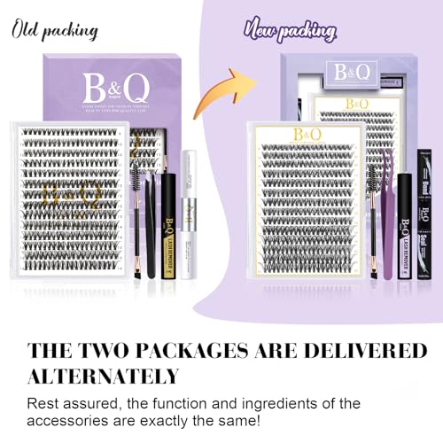 Lash Clusters 280 Pcs 40D-0.07D-9-15MIX B&Q LASH Individual Lashes C D Curl Eyelash Clusters Soft Volume - Image 19