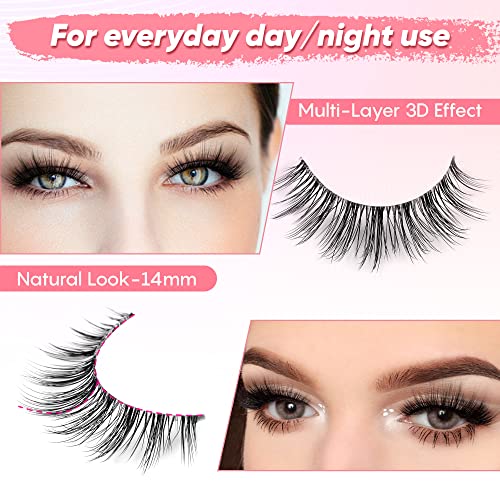 Lashes Wispy False Eyelashes Natural Look 3D Mink Eye Lashes Pack (A10-14mm) 10 Pair - Image 37