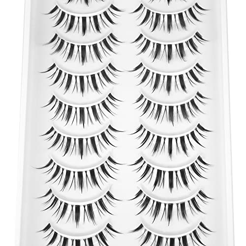 Manga Lashes Natural Looking False Eyelashes 14mm 10 Pairs Wispy Mink Eye Lashes - Image 3