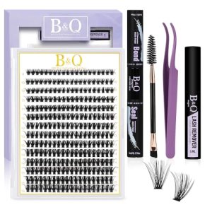 Lash Clusters 280 Pcs 40D-0.07D-9-15MIX B&Q LASH Individual Lashes C D Curl Eyelash Clusters Soft Volume