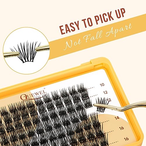 QUEWEL Lash Extension Kit, Clusters Bond & Seal, Applicator Tool, Glue Remover, Natural Look (FDD-H01-kit) - Image 76