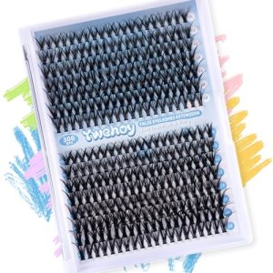 300pcs Cluster Lashes, Ywehoy DIY Eyelash Extension D Curl Long Individual Lashes Mixed Tray Faux Mink Lash Clusters Extensions (30D+40D-Blue)