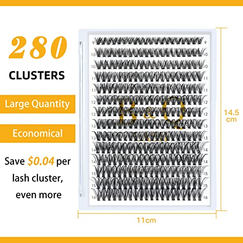 Lash Clusters 280 Pcs 40D-0.07D-9-15MIX B&Q LASH Individual Lashes C D Curl Eyelash Clusters Soft Volume - Image 41