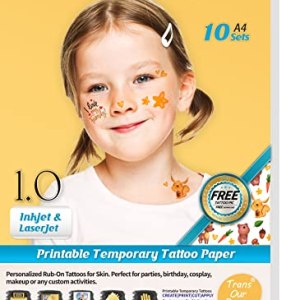 TransOurDream Printable Temporary Tattoo Paper A4 - DIY Personalized Waterslide Decal onto Skin