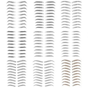 Eyebrow Tattoo Black Brown Stick on Eyebrows for Men Women False Eyebrows Transfer Stickers