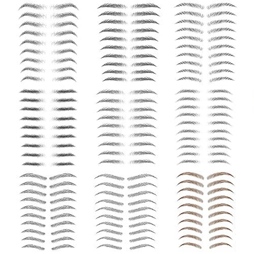 Eyebrow Tattoo Black Brown Stick on Eyebrows for Men Women False Eyebrows Transfer Stickers