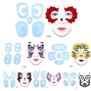 Face Paint Stencils for Kids, 6 Styles/set Body Paint Stencil Reusable Tattoo Cosmetic Painting Tool