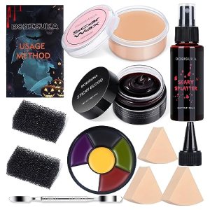 BOBISUKA SFX Halloween Makeup Kit - 5 Colors Bruise Face Body Painting Palette + Scar Wax