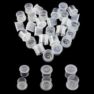 Tattoo Ink Caps Autdor 300pcs White Mixed Sizes Pigment Cups