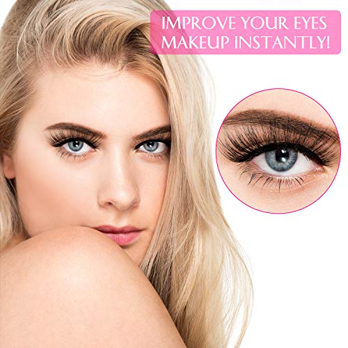Smilart 7 Pairs 3D Mink Lashes Faux Natural False Eyelashes Fluffy Black - Image 6