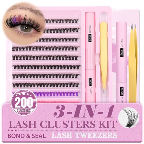 ALPHONSE Lash Clusters 9-16mm DIY Eyelash Extensions 200 Pcs Natural Look D Curl Wispy Cluster Lashes - Image 28
