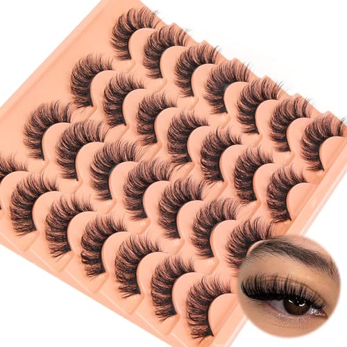 Fluffy Mink Eyelashes 8D 20mm C Curl Pack 10 Pairs Wispy Full Reusable - Image 9