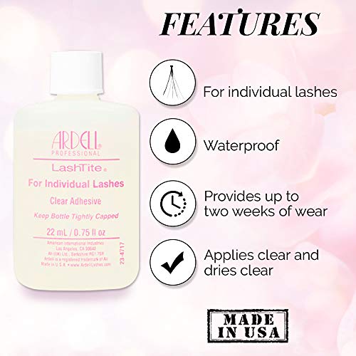 Ardell Lashtite Adhesive, Clear, 3/4-Fluid Ounce Bottle, Waterproof - Image 2