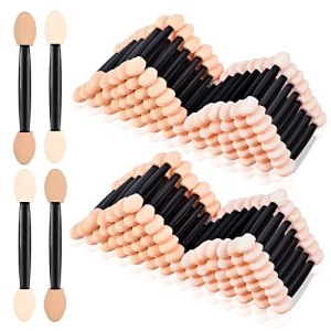 Eyeshadow Applicators, MORGLES 150pcs Double Sided Makeup Sponge Short Applicator (Black)