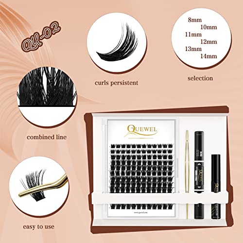QUEWEL Lash Extension Kit, Clusters Bond & Seal, Applicator Tool, Glue Remover, Natural Look (FDD-H01-kit) - Image 140