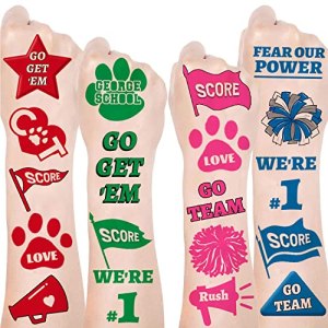 Team Spirit Temporary Tattoos - 120pcs, 6 Colors, Go Team, Passionate, Fighting Spirit