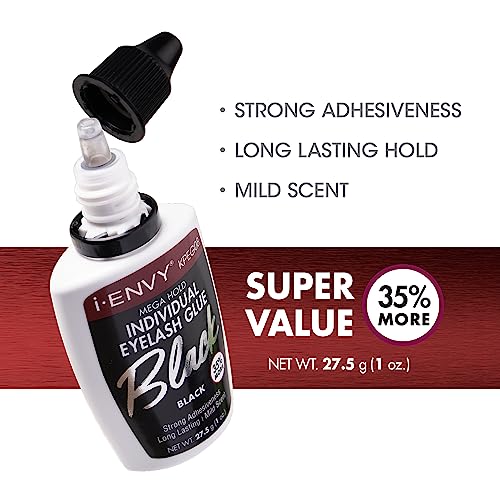 Mega Hold Individual Eyelash Adhesive Glue Black 1oz Hypoallergenic - Image 2