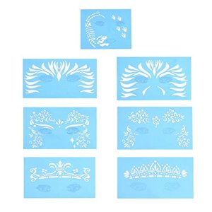 7pcs Face Paint Stencils, Reusable Body Painting Templates, Butterfly & Flower Prints