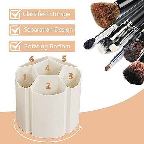 Ezebesta 6 Compartment Makeup Brush Holder Organizer 360 Rotating - Image 2