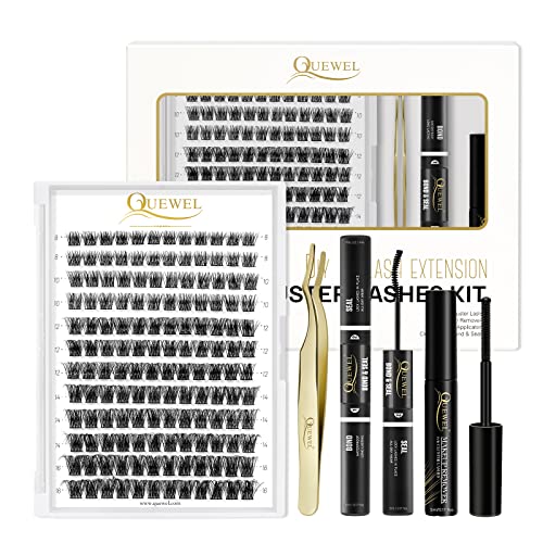 QUEWEL Lash Extension Kit, Clusters Bond & Seal, Applicator Tool, Glue Remover, Natural Look (FDD-H01-kit) - Image 32