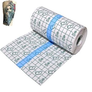 Tattoo Aftercare Bandage – Waterproof Skin Protection Tape – Second Skin Bandage for Wound Healing – Transparent Tattoo Wrap– Sterile and Safe Clear Bandages Roll 6 in x 1 yd