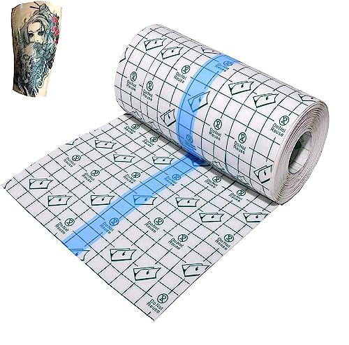 Tattoo Aftercare Bandage – Waterproof Skin Protection Tape – Second Skin Bandage for Wound Healing – Transparent Tattoo Wrap– Sterile and Safe Clear Bandages Roll 6 in x 1 yd