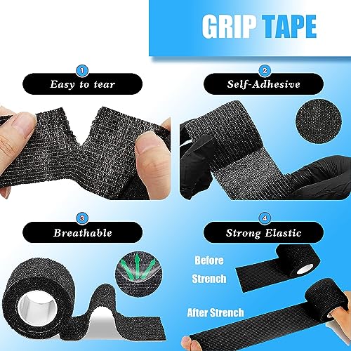 Tattoo Clip Cord Covers with Grip Tape - SOTICA 100PCS Tattoo Clip Cord Sleeves 6PCS Self-adhesive Bandage Tattoo Machine Sleeves - Image 2