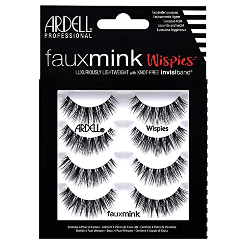 Ardell Faux Mink Wispies - Adds Length and Volume, Medium Volume, Knot-Free Invisiband