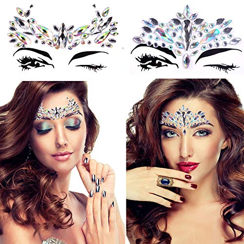 Lady Up 6 PCS Face Jewels Sticker, Rhinestones Crystals Tears, Music Festival Rave Carnival Party - Image 2