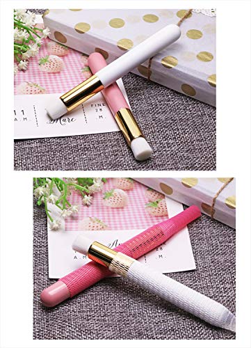 Lash Shampoo Brushes 2Pcs White Pink Eyelash Extension Tools for Women - Image 3