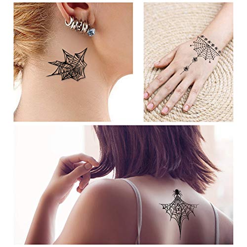 Halloween Spider Web Face Tattoos Stickers 65PCS - Variety of Sizes - Image 3