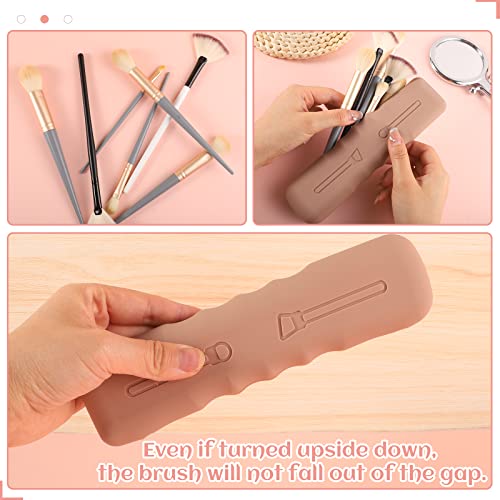 Travel Makeup Brush Holder, Silicone Case, Magnetic Closure, 2 Pcs, 8.3*2.2*1.7inch - Image 3