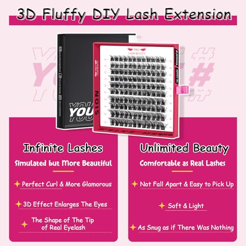 Lash Extension Kit 280Pcs Individual Lashes with Various Styles for DIY - Image 108