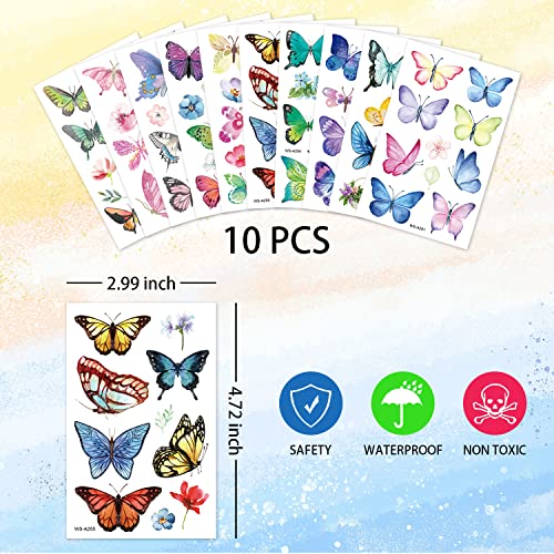 Butterfly Eyeliner Beauty Decoration Temporary Tattoo Sticker 10 Pieces 7.6 * 12cm - Image 2