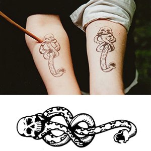 Yeeech Harry Potter Magic Snake Skull Tattoos 2 Sheets