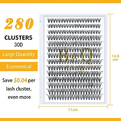 Lash Clusters 280 Pcs 40D-0.07D-9-15MIX B&Q LASH Individual Lashes C D Curl Eyelash Clusters Soft Volume - Image 24