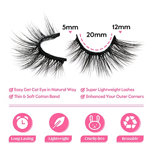 JIMIRE Faux Mink Eyelashes Russian Strip Natural Look Wispy Light 13MM 7 Pairs - Image 17