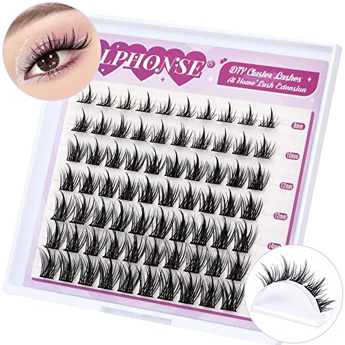 ALPHONSE Lash Clusters 9-16mm DIY Eyelash Extensions 200 Pcs Natural Look D Curl Wispy Cluster Lashes - Image 9