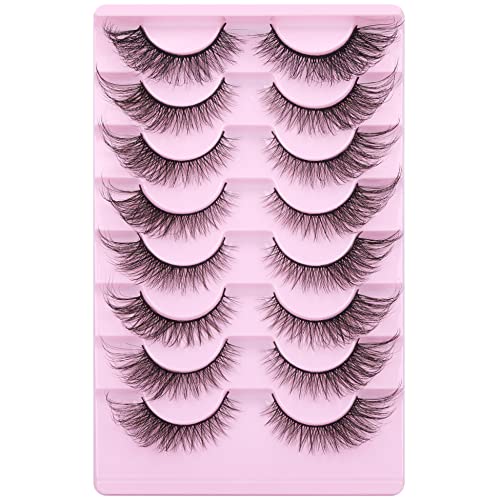 Half Lashes Natural Looking Cat Eye Lashes Accent Eyelashes Multi-layers Wispy Fluffy 3D Curly False Lashes Pack by Mavphnee 8 count (Pack of 1) - Image 10