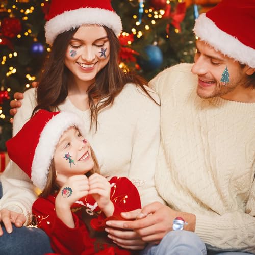 Christmas Temporary Tattoos Kids Party Favors Santa Snowman Cartoon Animal - Image 3