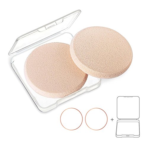 KOOBA 4pcs Round Makeup Sponges Beige JAPAN NBR 2.0" Sensitive Skin - Image 3