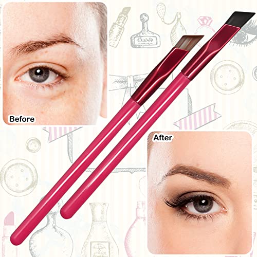 Eyebrow Brush Angled Eyebrow Brush, Multi Function, Ultra Thin Makeup Tool Brow Brushes for Eyebrows (Brown, Black) HINGTAI - Image 2