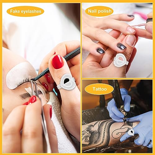 MIYUANGKJ Lash Glue Ring, 300PCS Disposable Lash Adhesive Rings (White) - Image 4